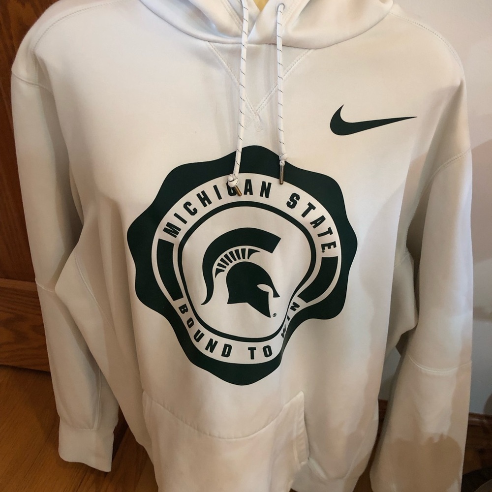 Nike Michigan State White Hoodie with Green Logo men’s 2xl XXL